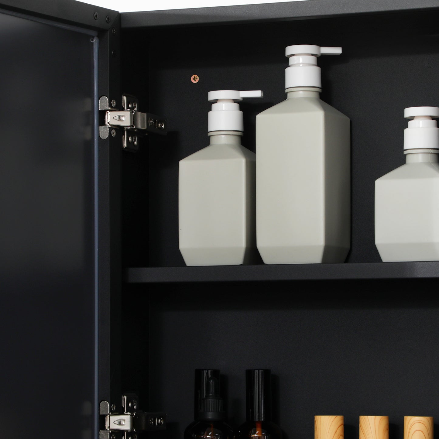 Mirror Cabinet with Double Doors and Shelves