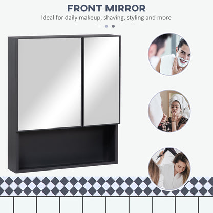 Mirror Cabinet with Double Doors and Shelves