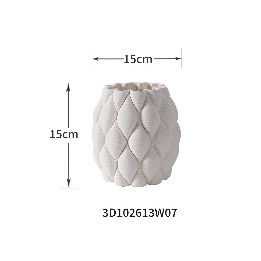 Modern Circular White Porcelain Vase - product image 3