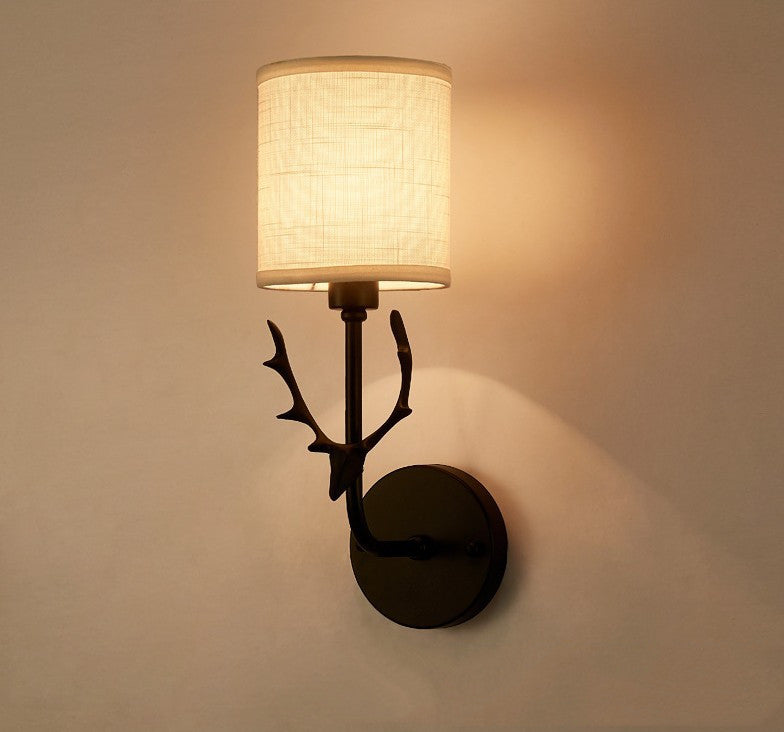 Wall Lamp Wrought Iron Antlers