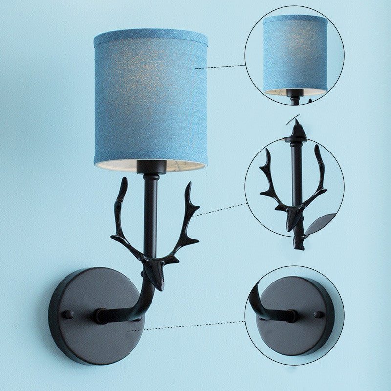 Wall Lamp Wrought Iron Antlers