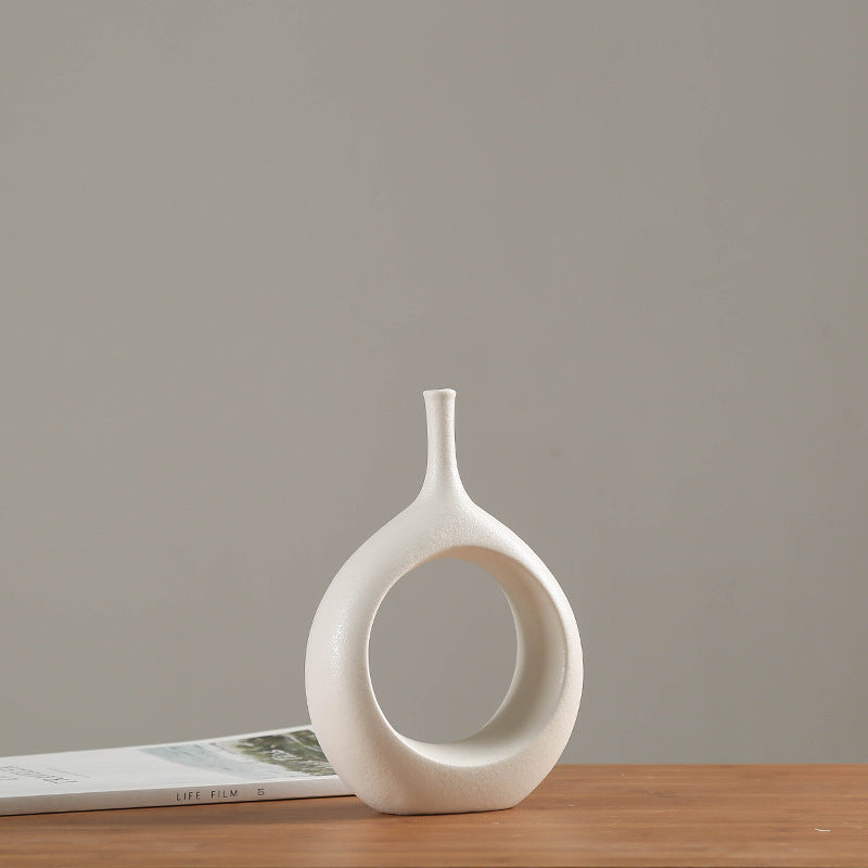 Artisan White Ceramic Decorative Vase - product image 4