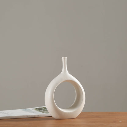 Artisan White Ceramic Decorative Vase - product image 4