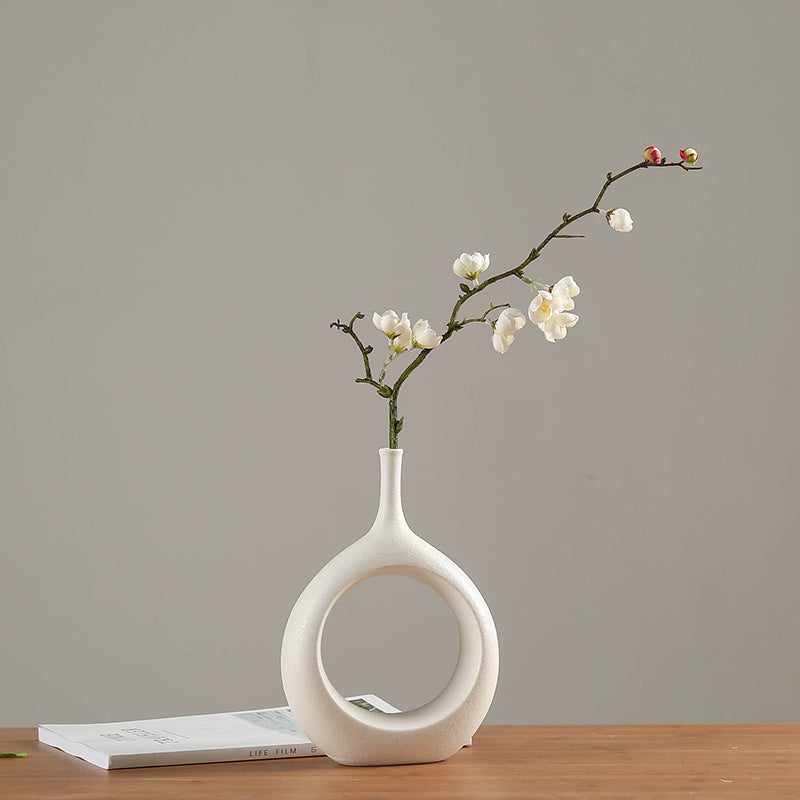 Artisan White Ceramic Decorative Vase - product image 1