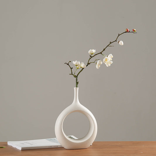Artisan White Ceramic Decorative Vase - product image 1