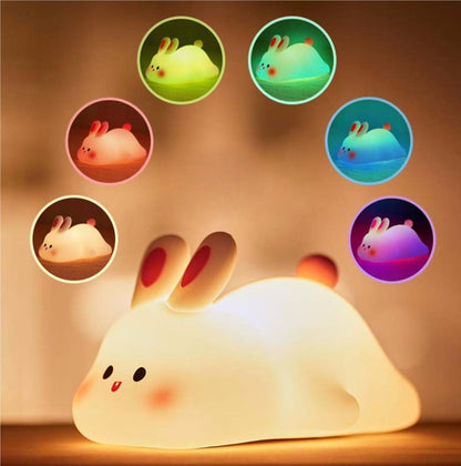 Cute LED Night Light Touch Sensor Cartoon Kid's Nightlights Big Face R