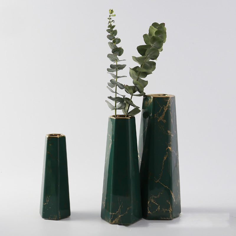 Nordic Marble-Pattern Ceramic Vase - product image 7