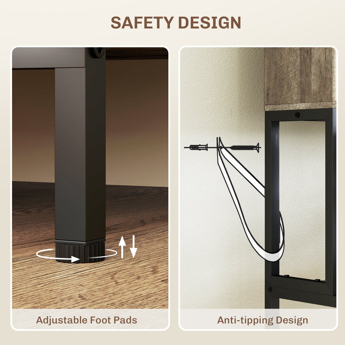 Power Outlet and Storage Shelves