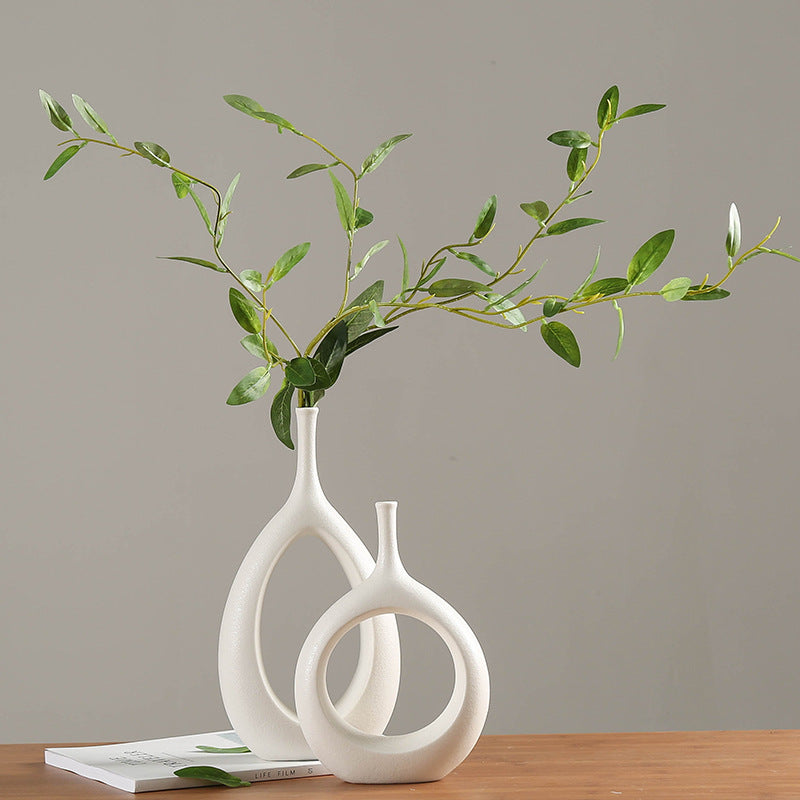 Artisan White Ceramic Decorative Vase - product image 6