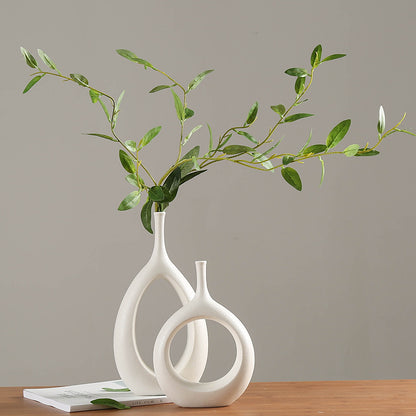 Artisan White Ceramic Decorative Vase - product image 6