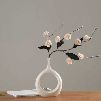 Artisan White Ceramic Decorative Vase - product image 3