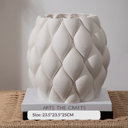 Modern Circular White Porcelain Vase - product image 2