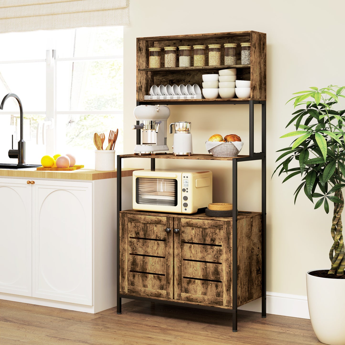 Power Outlet and Storage Shelves