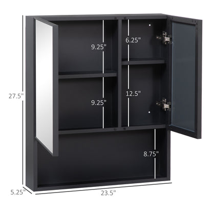 Mirror Cabinet with Double Doors and Shelves