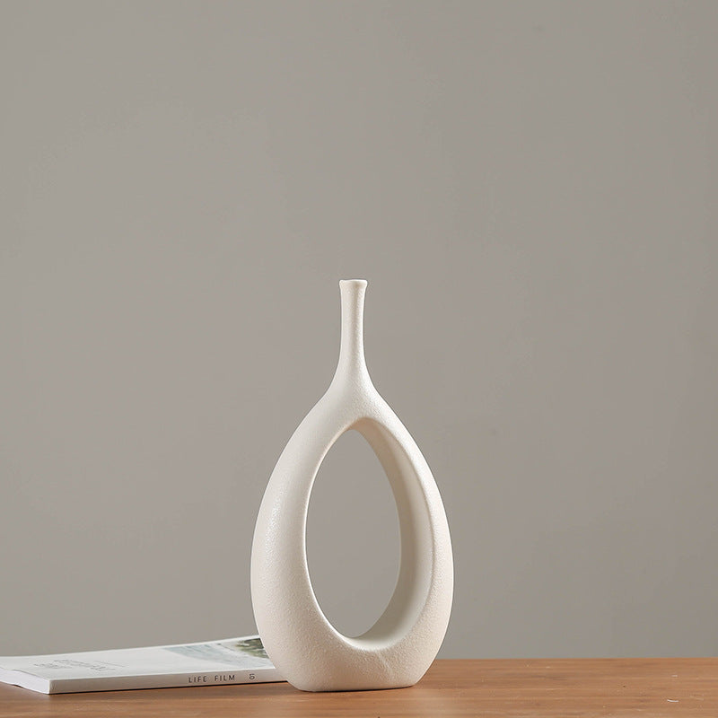 Artisan White Ceramic Decorative Vase - product image 5