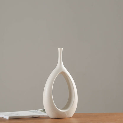 Artisan White Ceramic Decorative Vase - product image 5