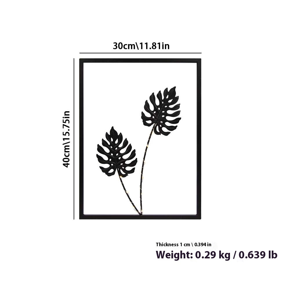 Metal Leaf Wall Decor with String Lights - product image 7