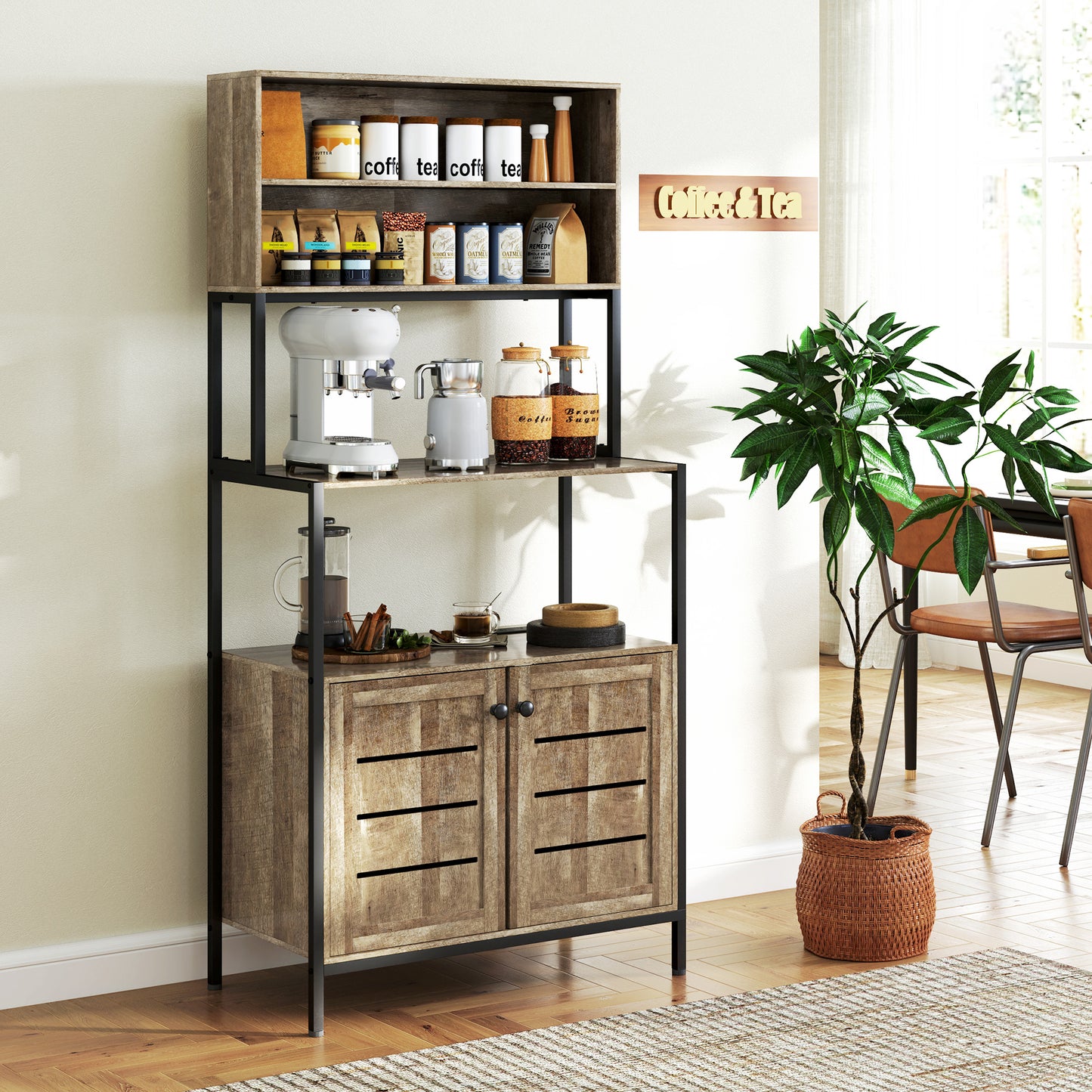 Power Outlet and Storage Shelves