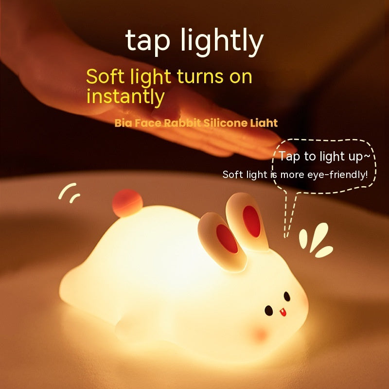 Cute LED Night Light Touch Sensor Cartoon Kid's Nightlights Big Face R