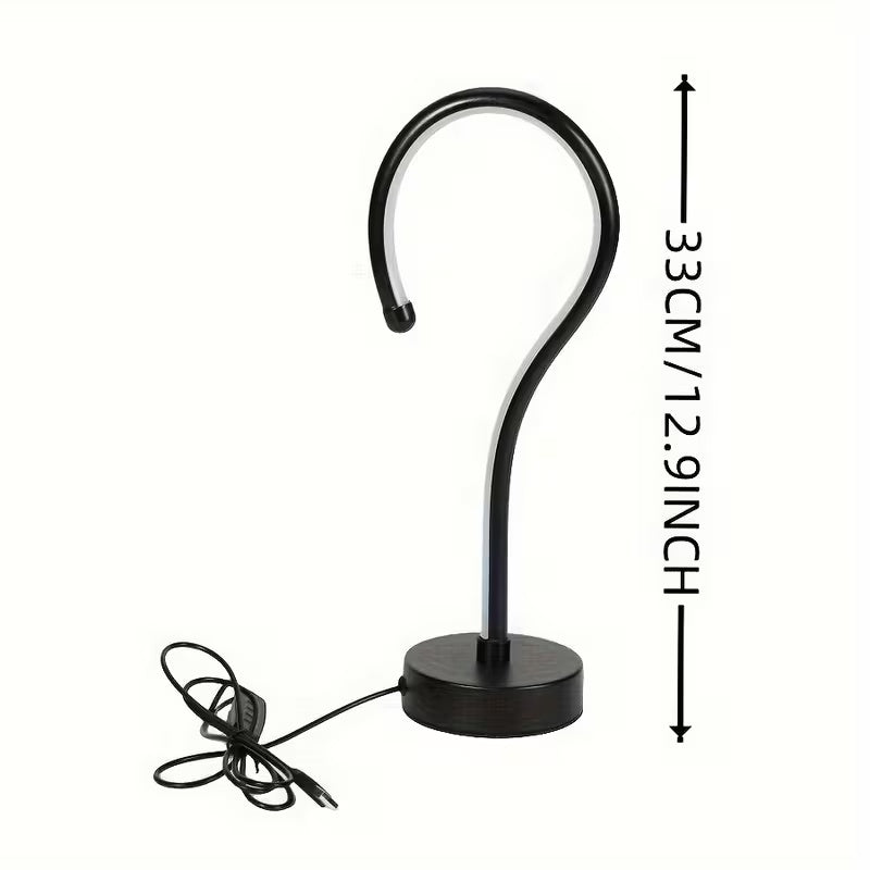 2PC Creative Question Mark Shape Table Lamp, USB Three-color Dimming D