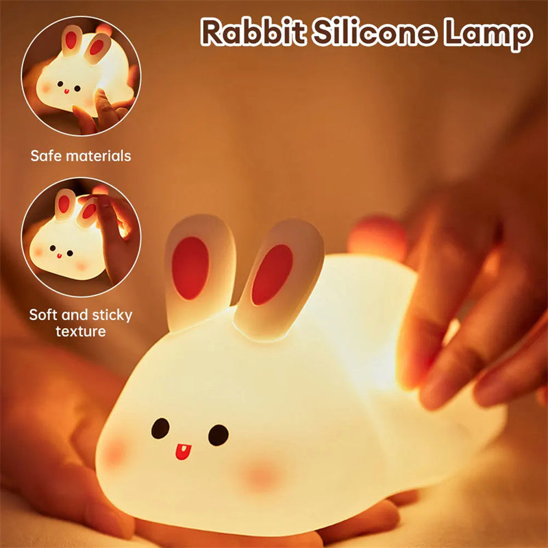 Cute LED Night Light Touch Sensor Cartoon Kid's Nightlights Big Face R