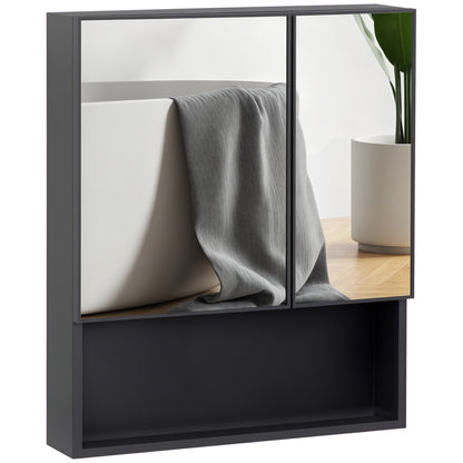 Mirror Cabinet with Double Doors and Shelves