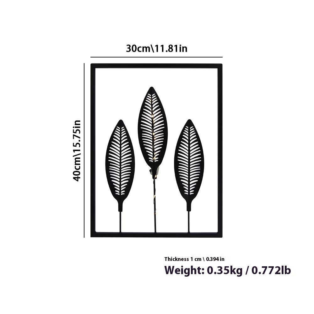 Metal Leaf Wall Decor with String Lights - product image 4