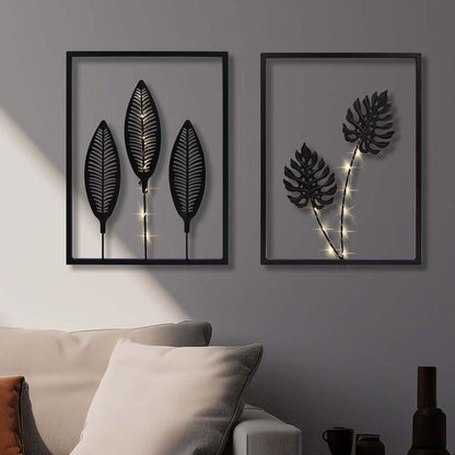 Metal Leaf Wall Decor with String Lights - product image 6