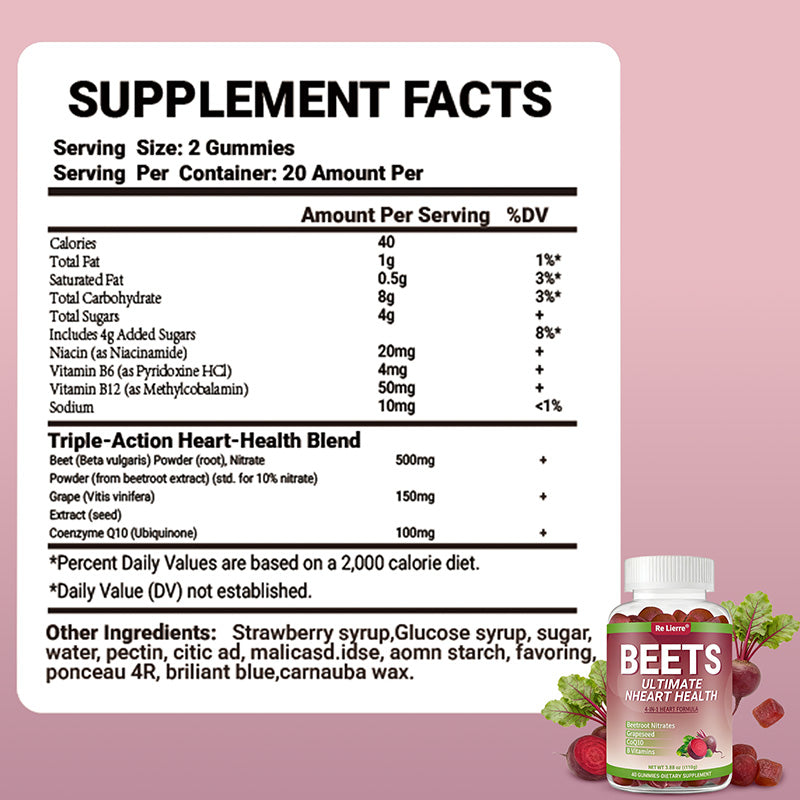 Re Lierre Beet Root Heart Health Gummies