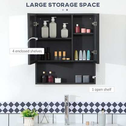Mirror Cabinet with Double Doors and Shelves