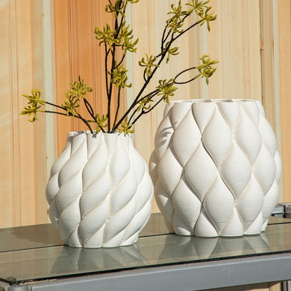 Modern Circular White Porcelain Vase - product image 1