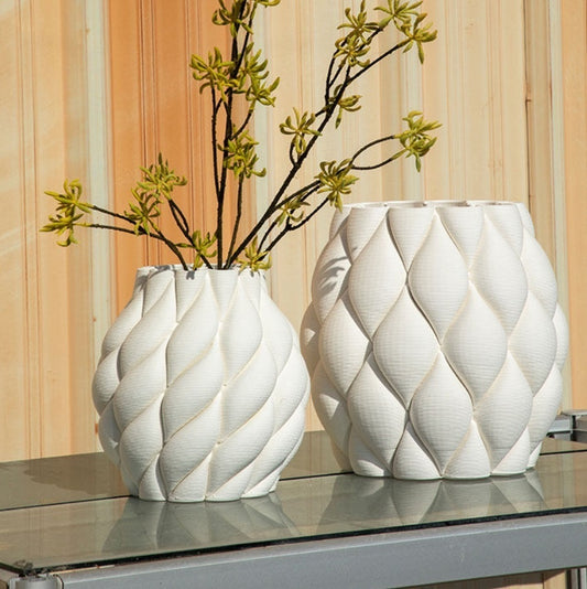 Modern Circular White Porcelain Vase - product image 1