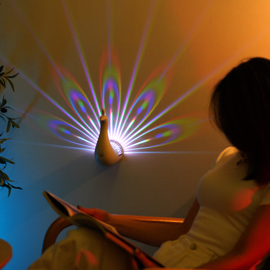 Peacock Wall Projector Lamp with Remote & Timer - product image 1