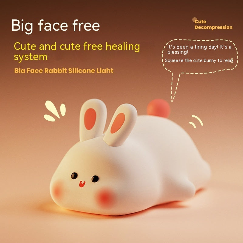 Cute LED Night Light Touch Sensor Cartoon Kid's Nightlights Big Face R
