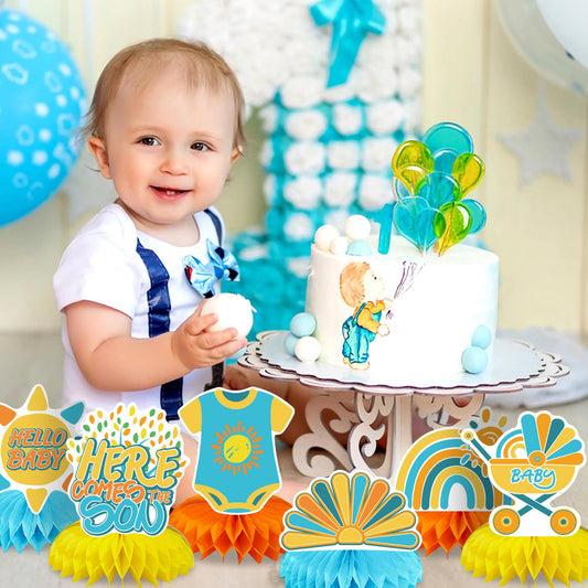 14-Piece “Here Comes the Son” Baby Shower Centerpiece Set - product image 1