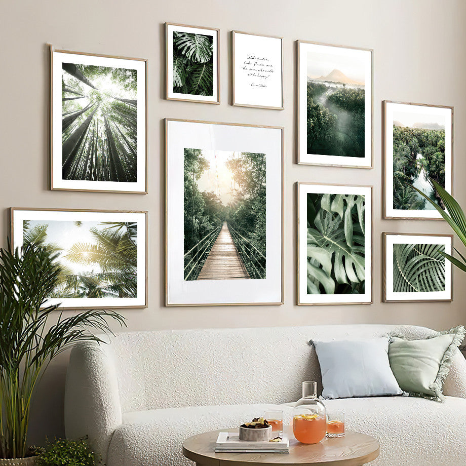 Mountain & Bamboo Quote Canvas Wall Art - product image 1
