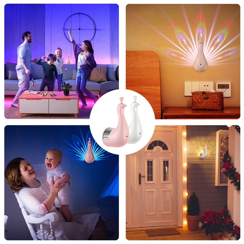 Peacock Wall Projector Lamp with Remote & Timer - product image 5