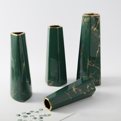 Nordic Marble-Pattern Ceramic Vase - product image 2